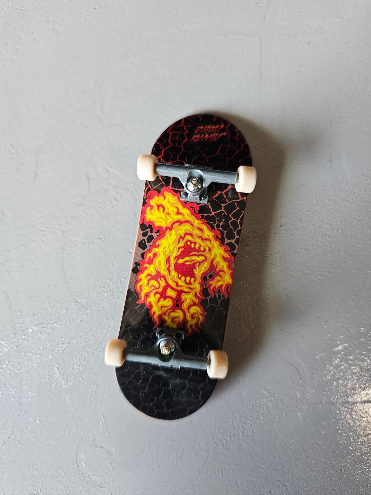 Tech Deck Fingerboard Hot Beast Fire Graphic Mini Skateboard Black/Red