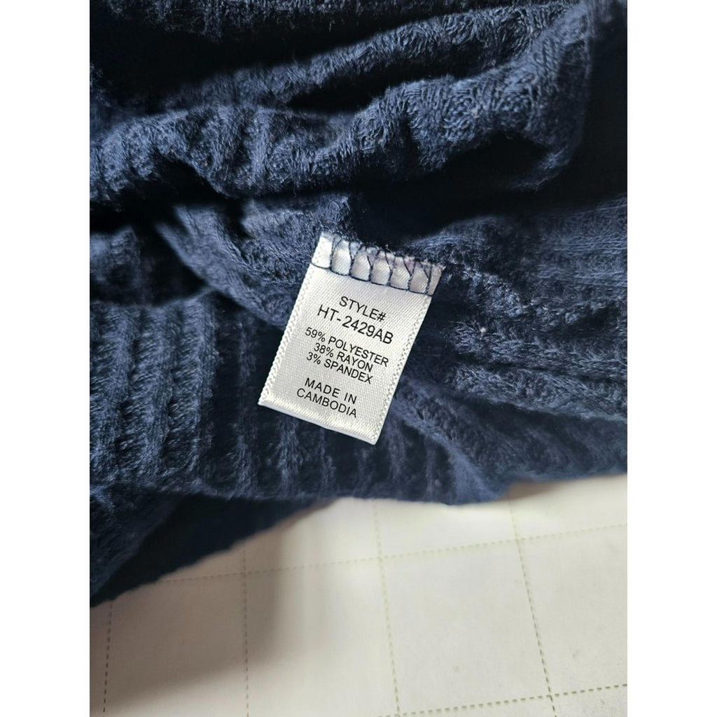 Zenana Blue Waffle Knit Pullover Sweater Women's Large