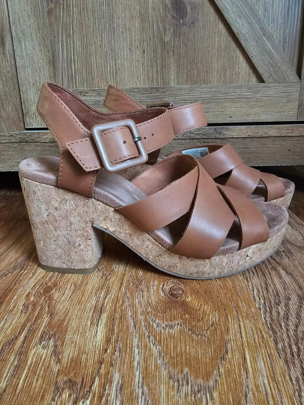 TOMS Wmn Tropez Wedge Sandals Black Suede Leather Size 6.5