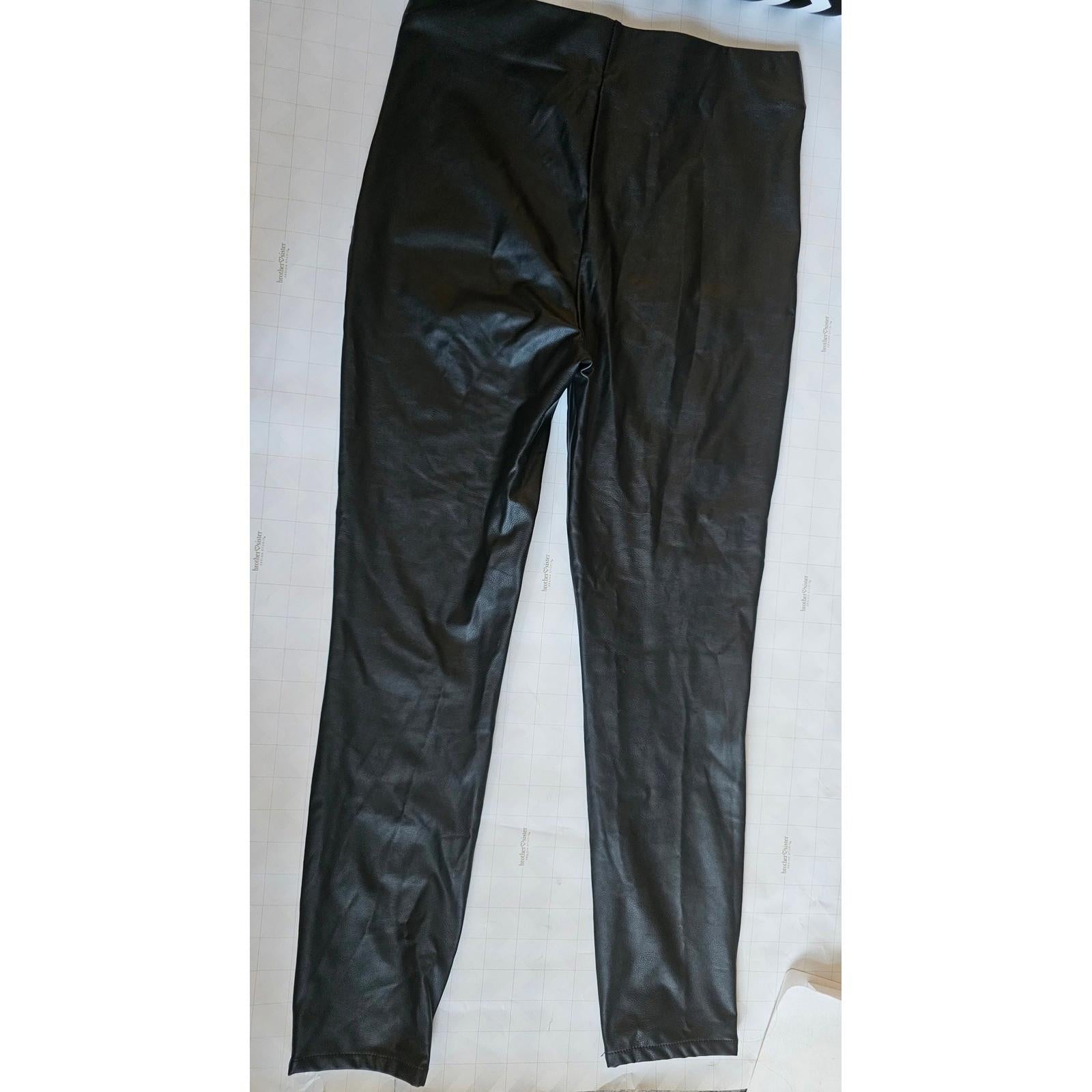 JustFab Faux Leather Leggings Black Size M High Waist Stretch Pants