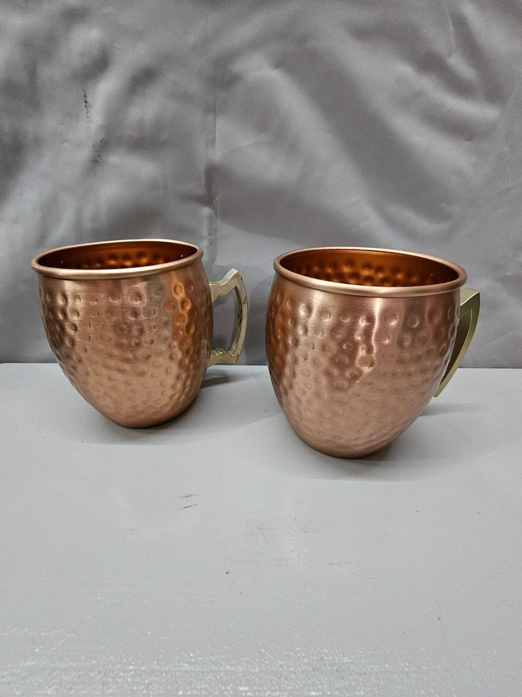 Set of 2 Arora Moscow Mule Mugs 16 oz Hammered Copper Finish with Brass Handles