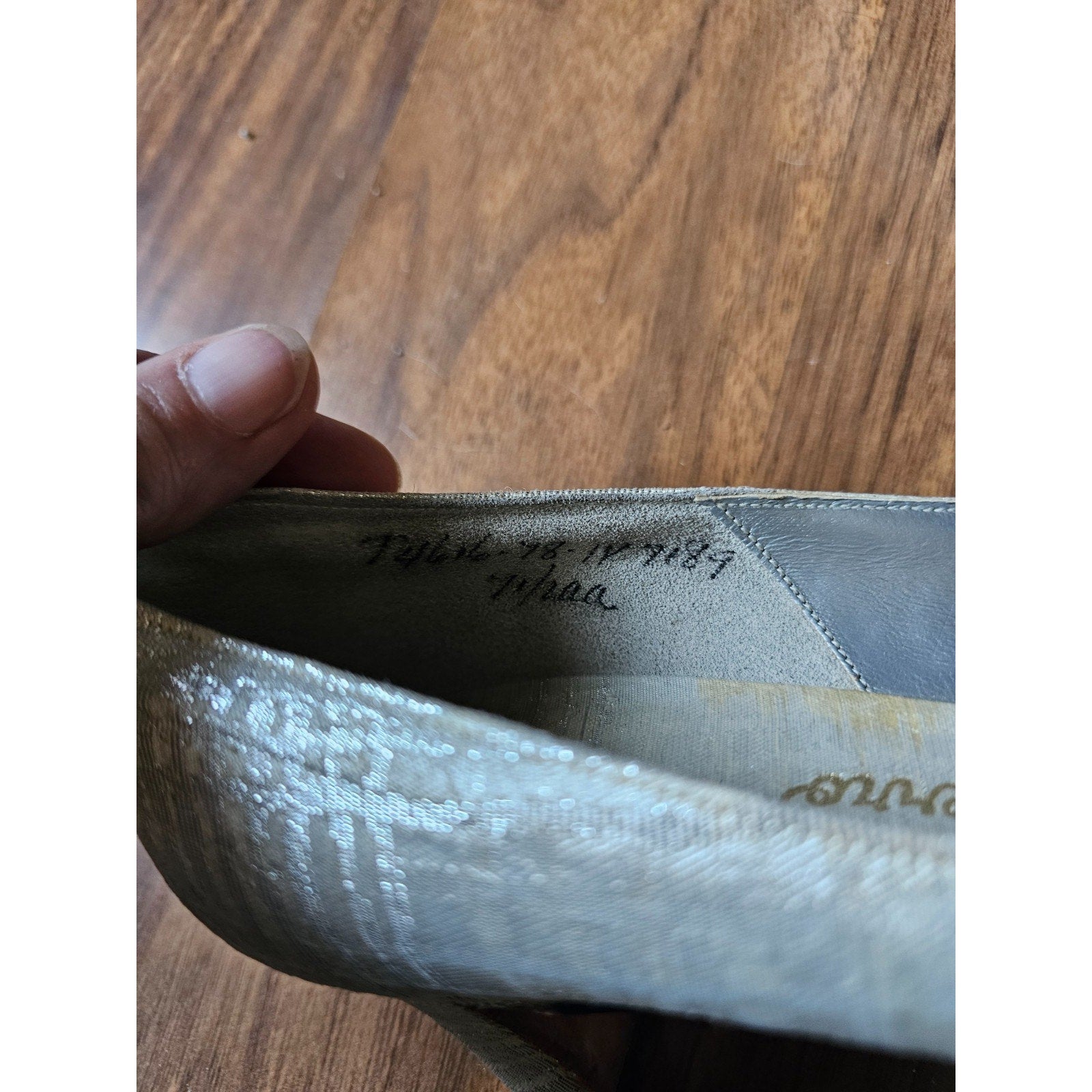 Vintage 1960s John David Denver Wedding Shoes Ivory Rhinestone Buckle Heels 7.5