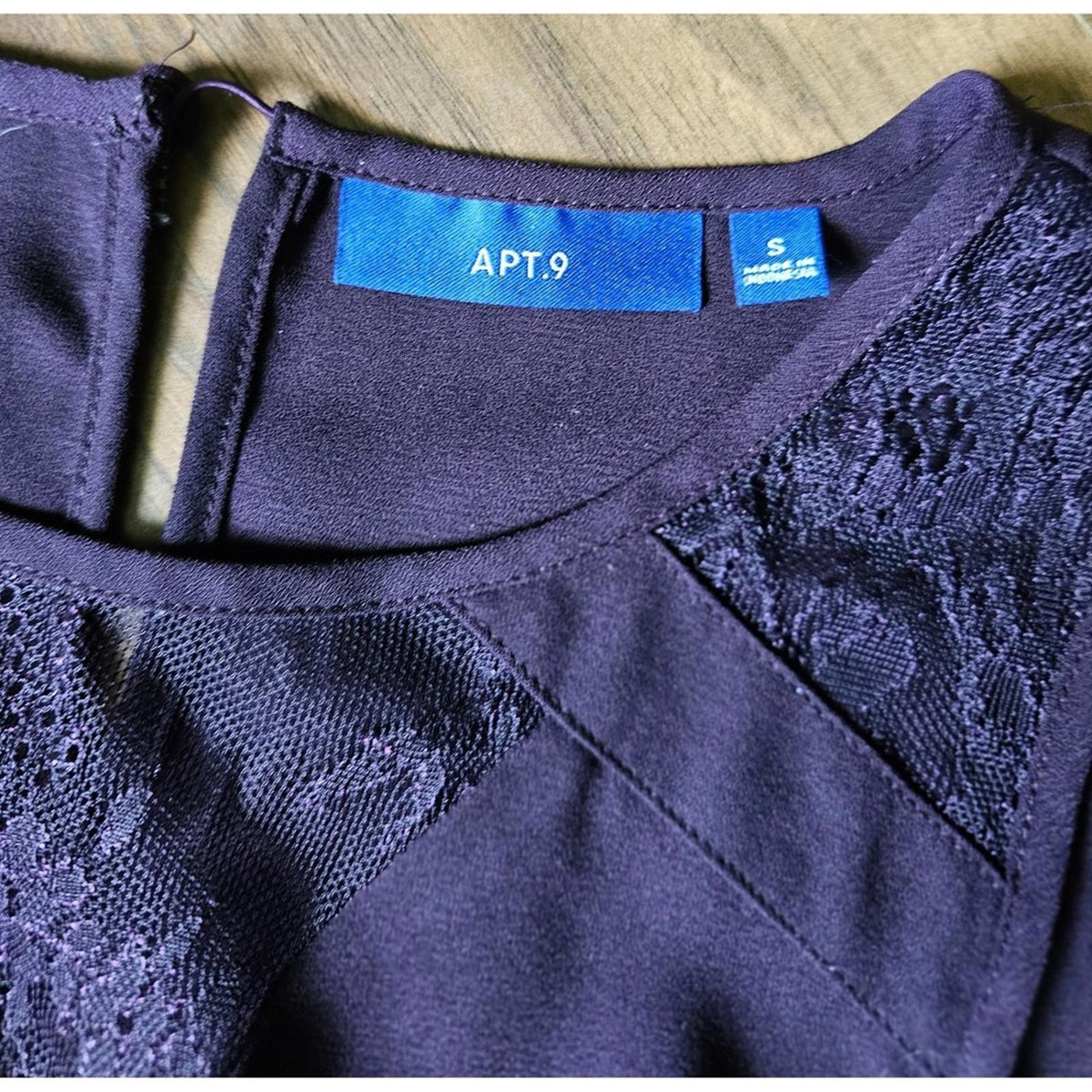 Apt 9 Purple Sleeveless Top Lace Detail Women's Small