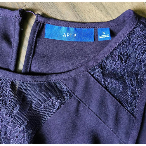 Apt 9 Purple Sleeveless Top Lace Detail Women's Small