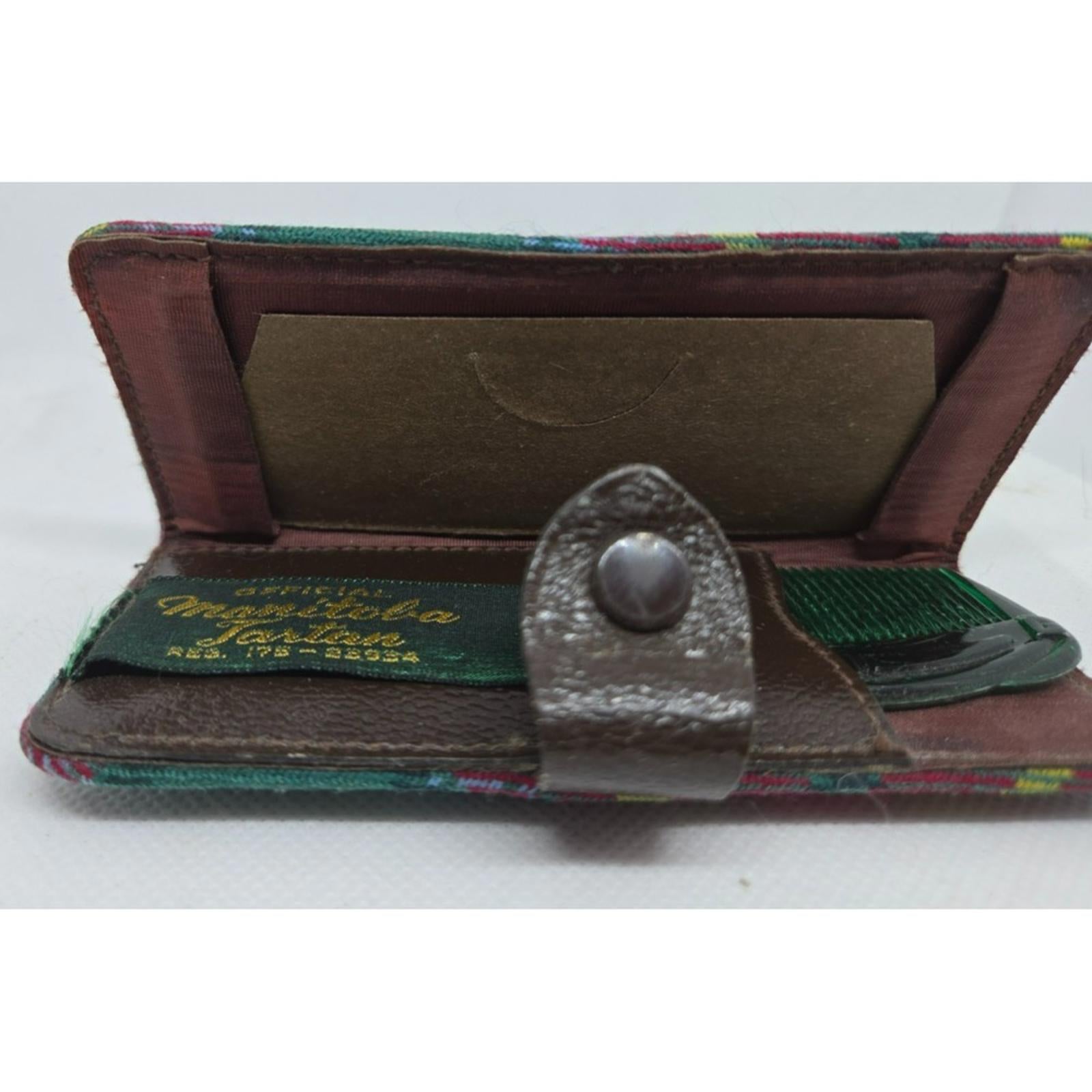 Vintage Manitoba Tartan Cosmetic Case - Green Plaid Chic