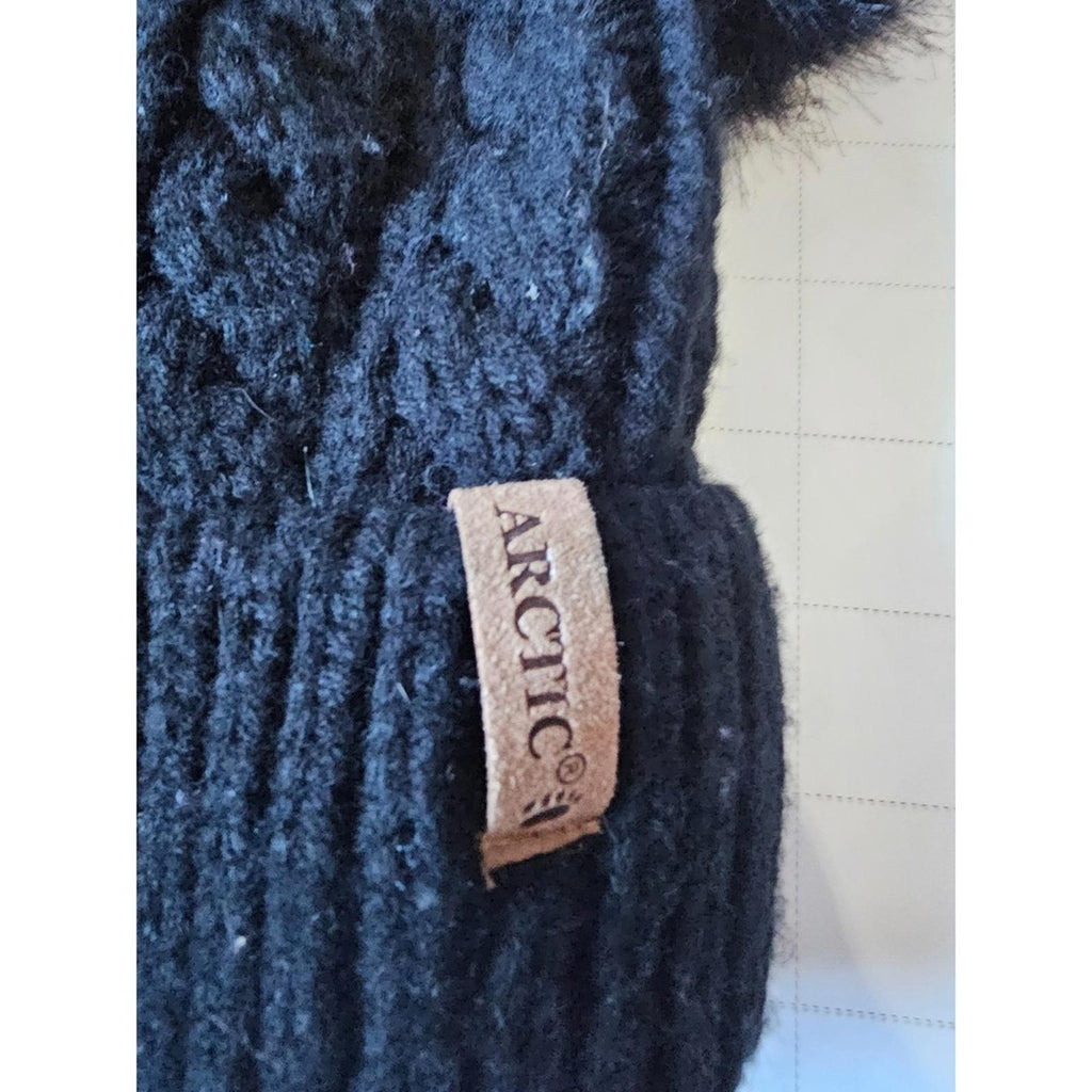 Arctic Cat Black Double Pom-Pom Beanie