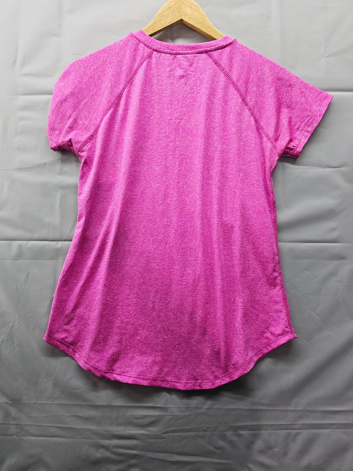 Beverly Hills Polo Club Pink V-Neck Activewear Shirt Women's Medium Stretch