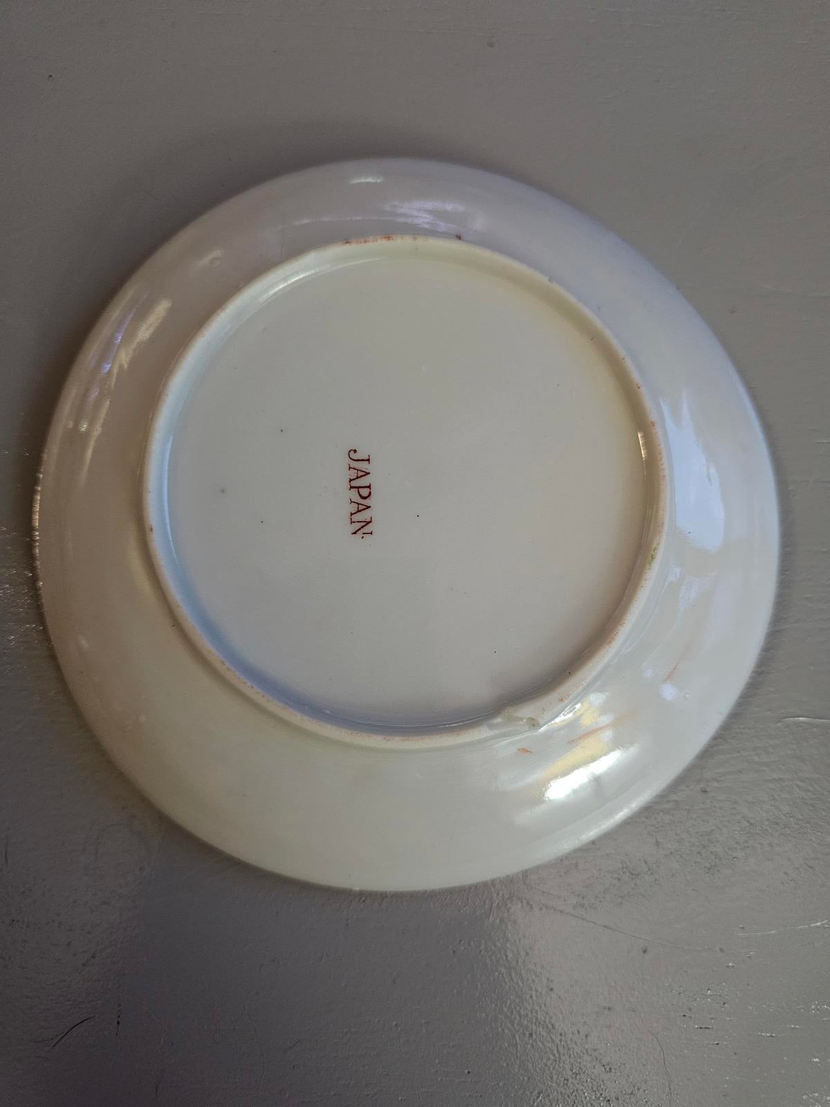 Vintage Hand Painted Japan Plate Geisha Scene 5.5" Decorative Porcelain