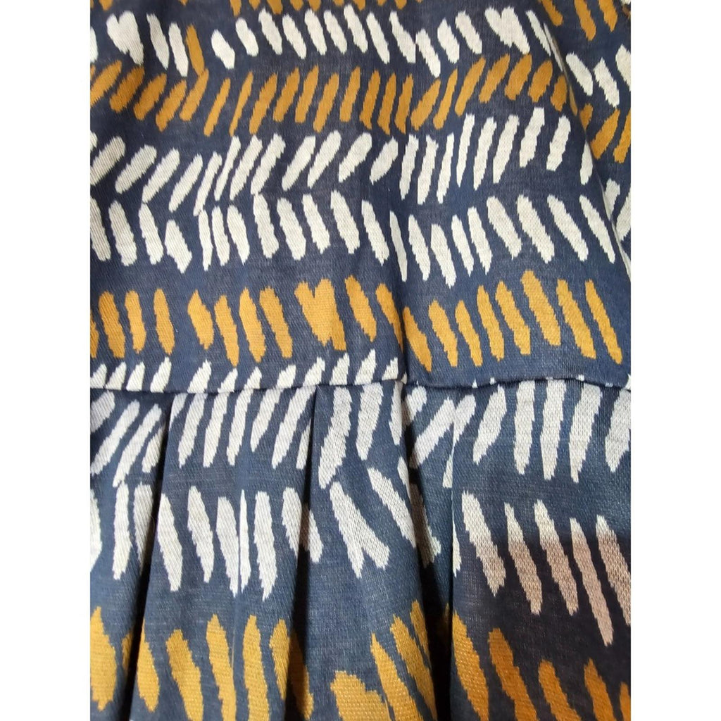 LuLaRoe Dress 2XL Navy Mustard White Geometric Print Exposed Zipper