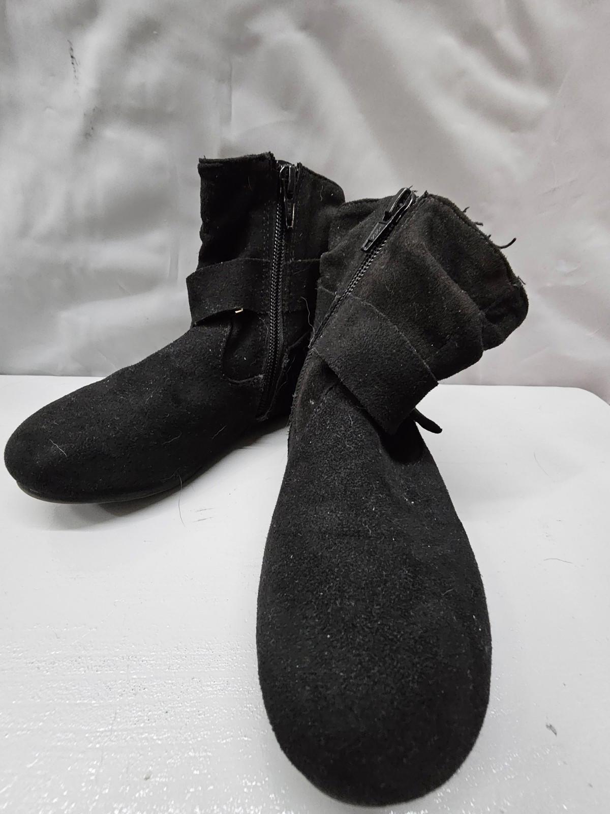 Wonder Nation Kids Black Suede Zip Up Boots Size 11