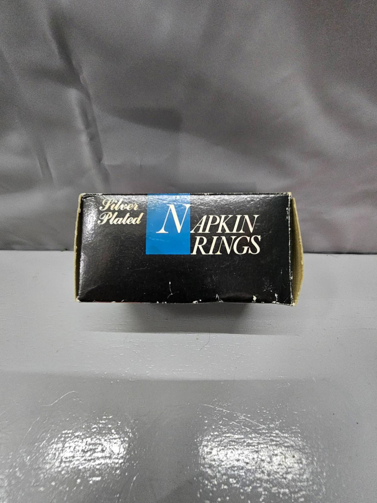 Vintage Silver-Plated Napkin Rings Set of 4 Ornate Open Filigree Design