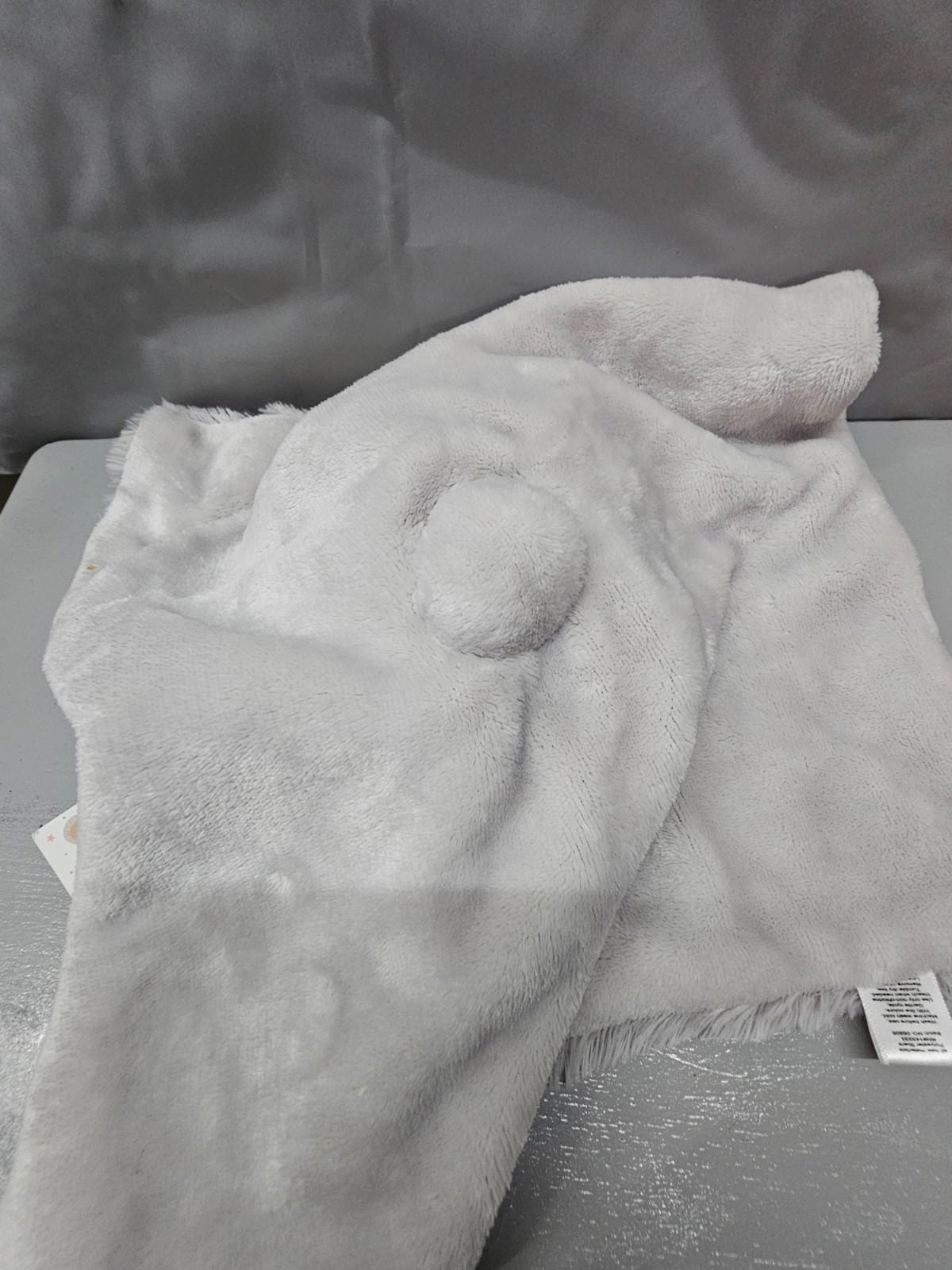 Plush Puppy Dog Rattle Lovey 14"x14" Cream Gray Security Blanket 2017 Kellytoy