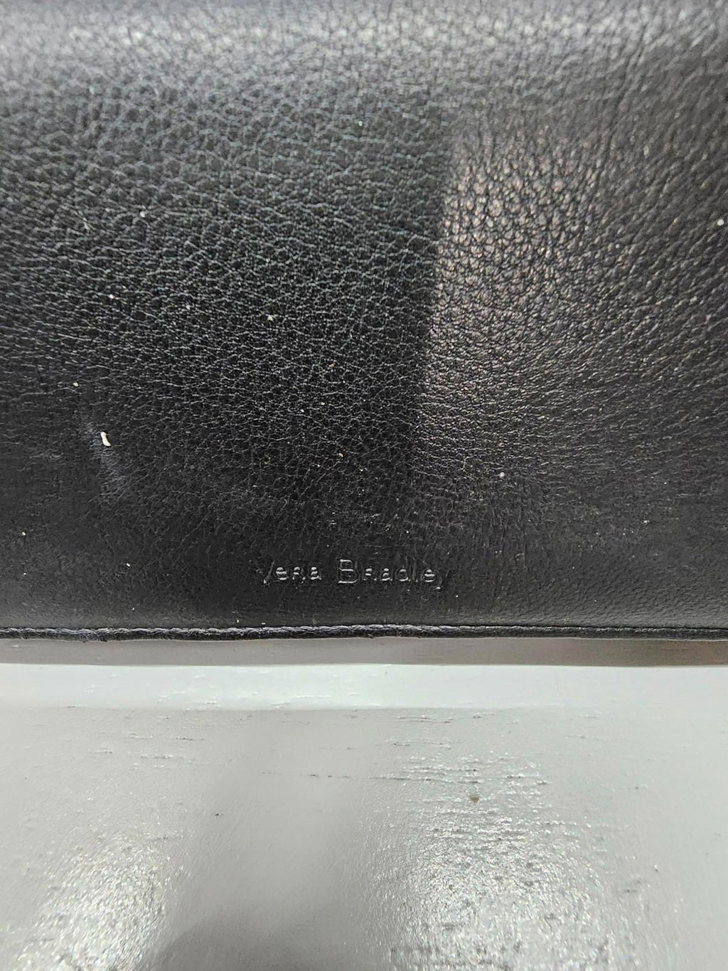 Vera Bradley Black Leather & Polka Dot Wallet – Rose Interior, Zip Pocket