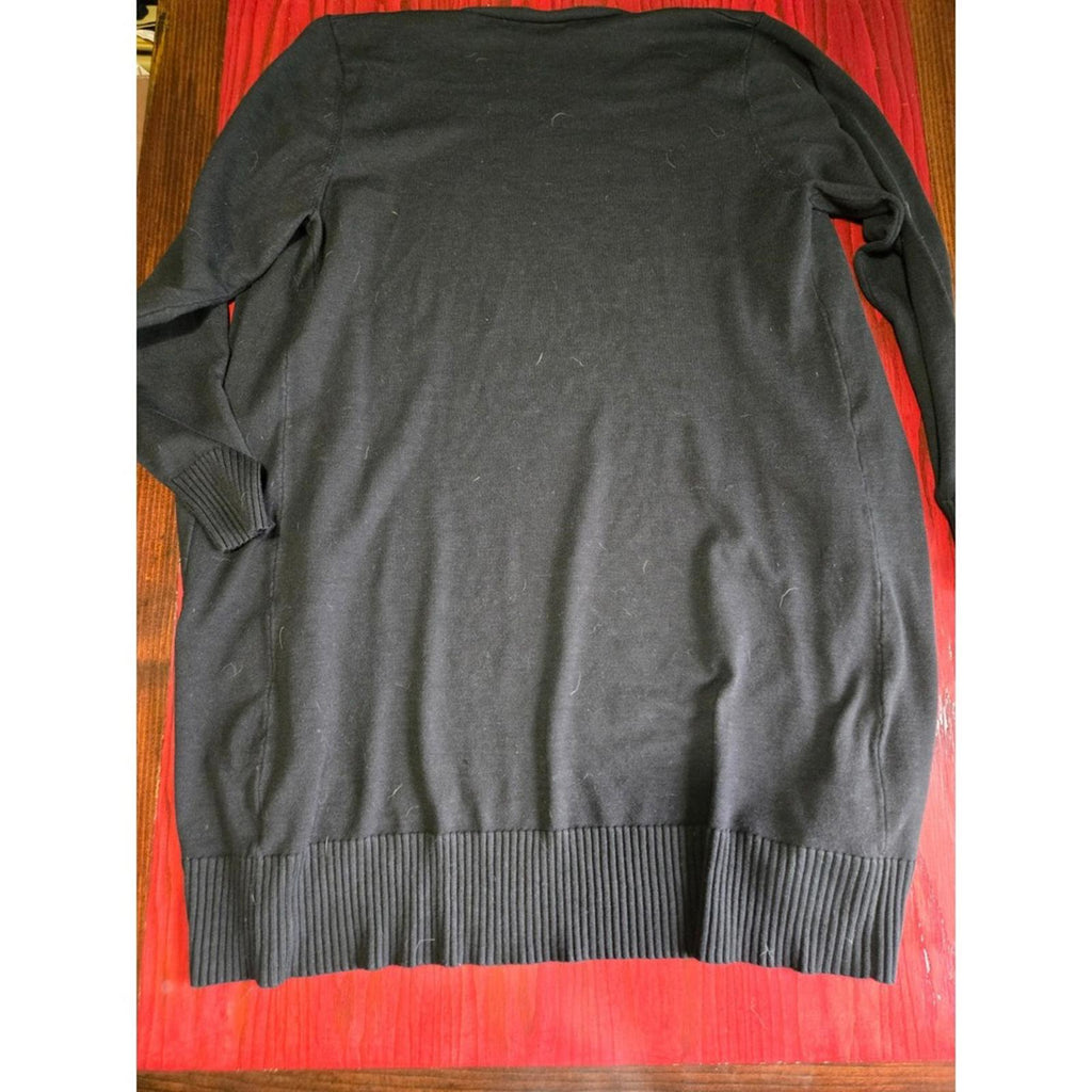 Merokeety Black Open Front Cardigan Sweater Women's Large