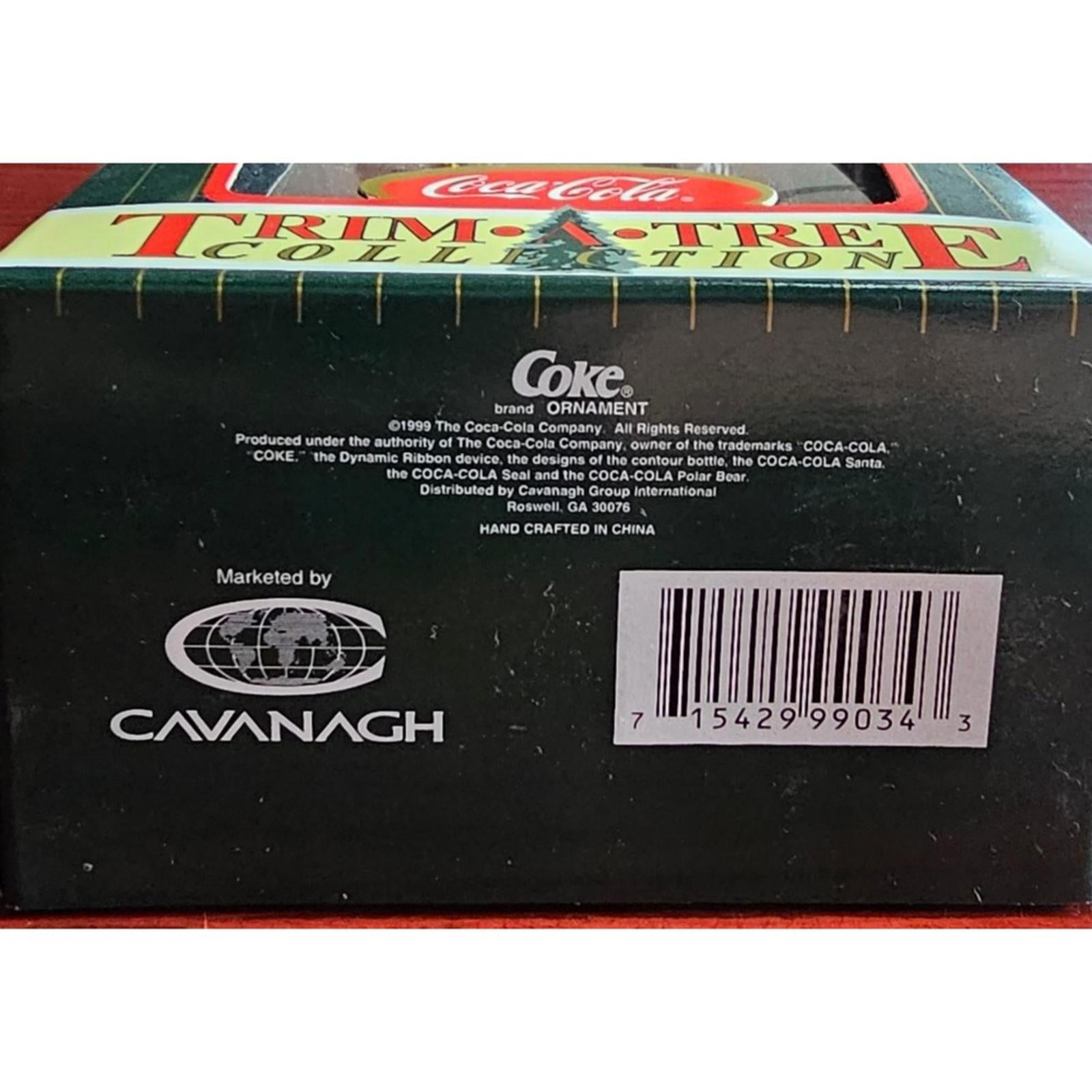 Vintage 1999 Coca Cola Trim A Tree Santa With Clock Ornament In Box