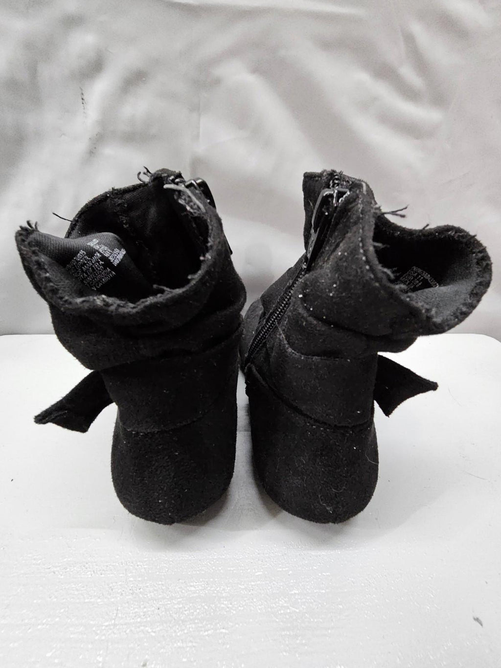 Wonder Nation Kids Black Suede Zip Up Boots Size 11