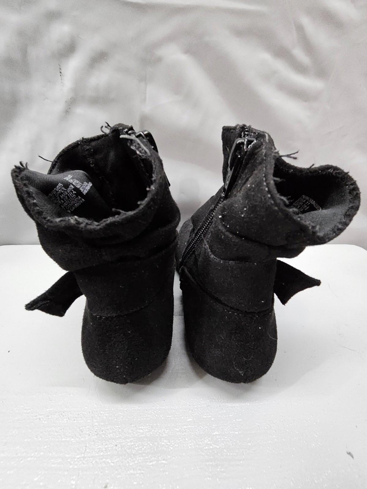 Wonder Nation Kids Black Suede Zip Up Boots Size 11