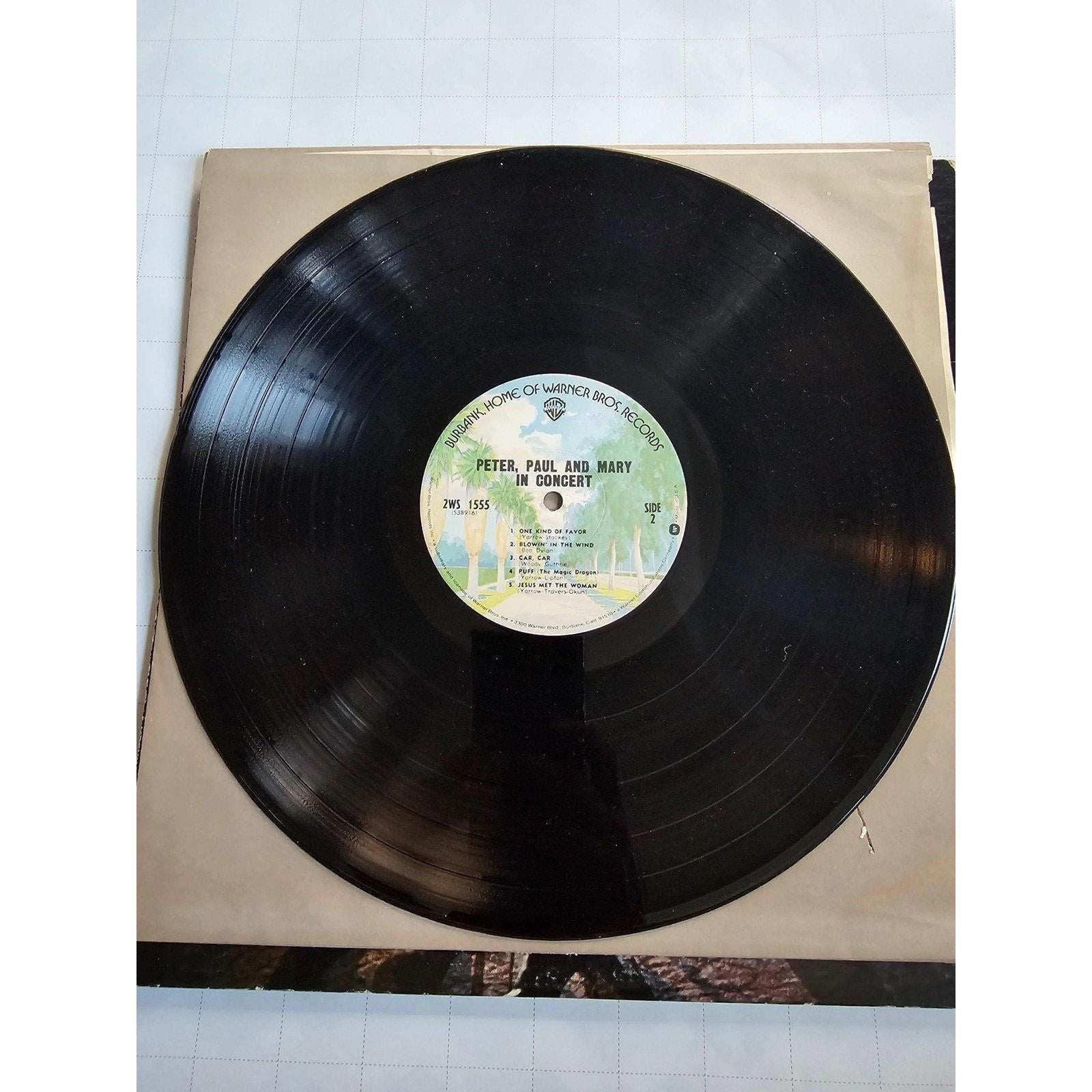 Peter Paul and Mary In Concert Vinyl Record Album Warner Bros 2WS 1555 - good-g-