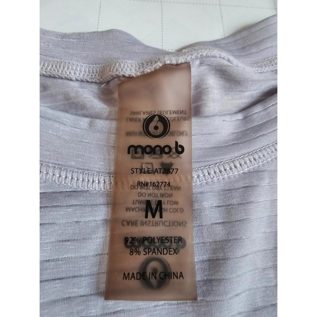 Mono B Women's Active Top Lavender Purple Size M