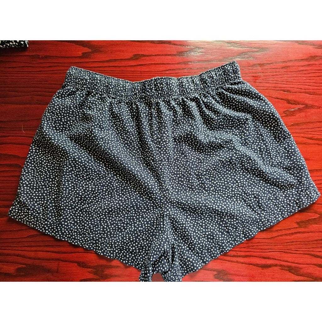 GapBody Navy Lounge Shorts Medium White Polka Dots Drawstring Waist