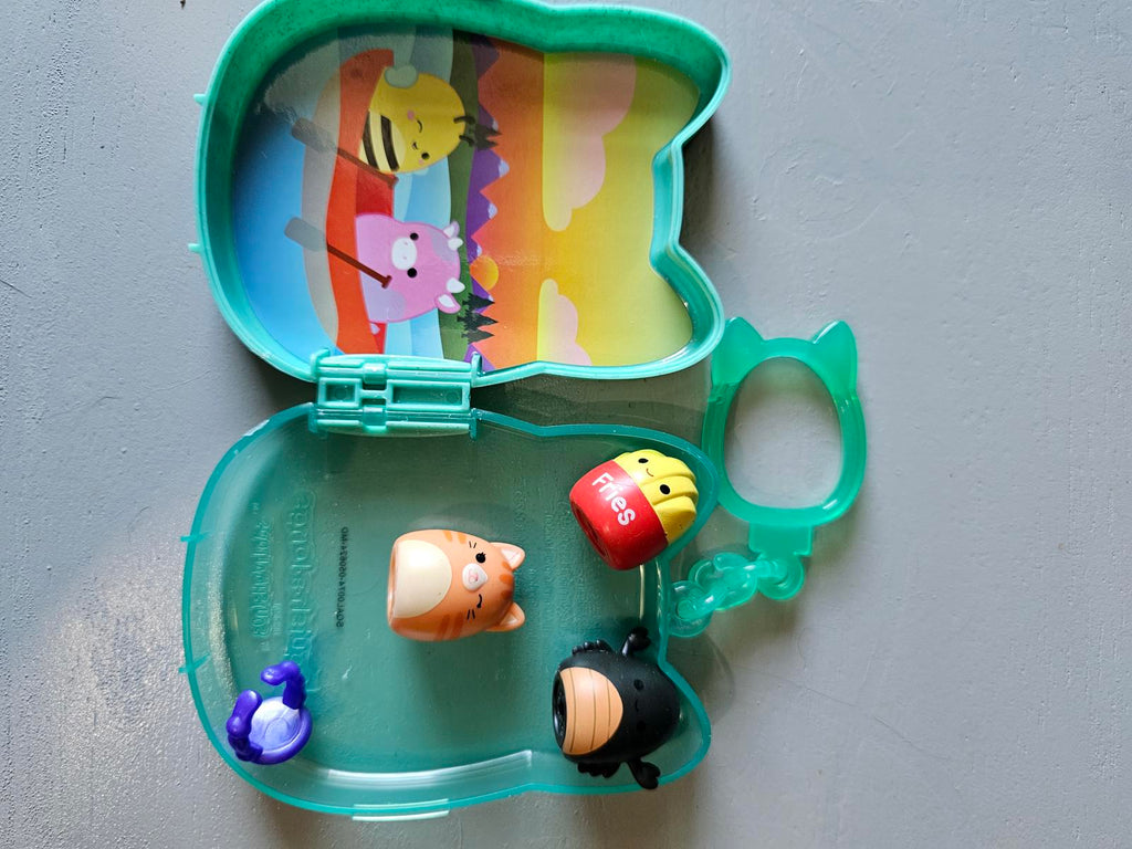 Squishmallows Squishville Squishalongs Set Lake Scene w/ Mini Figures Cat Case