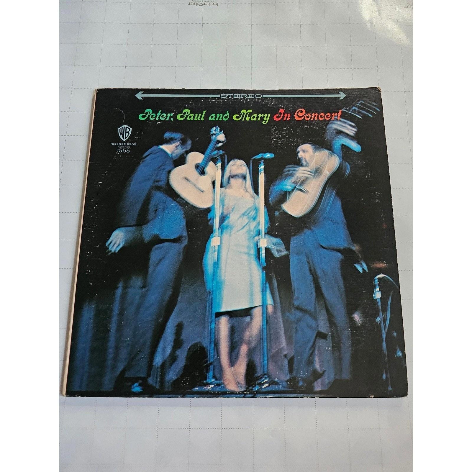 Peter Paul and Mary In Concert Vinyl Record Album Warner Bros 2WS 1555 - good-g-