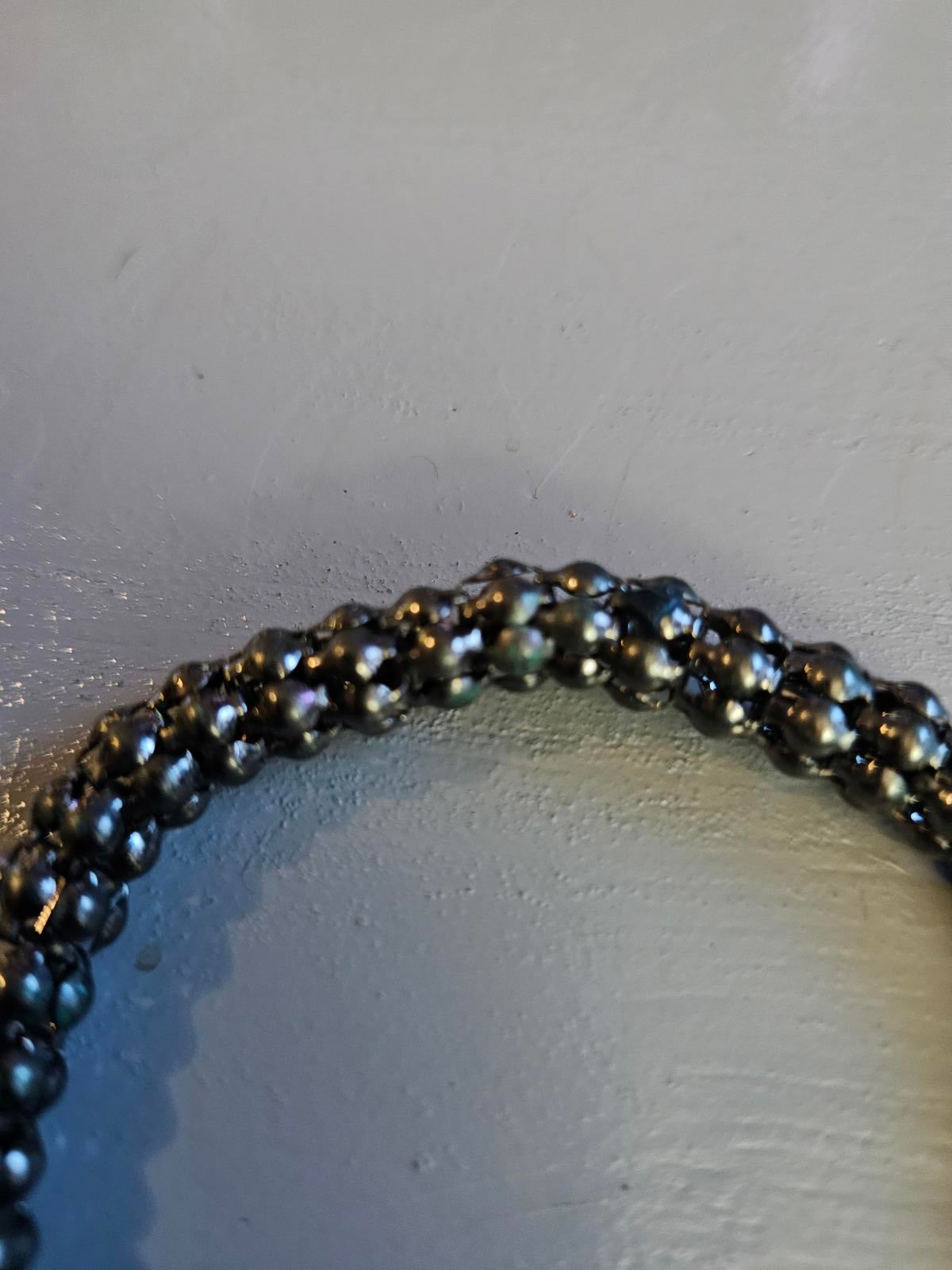 Gunmetal Coil Bracelet Solid Metal Industrial Bangle