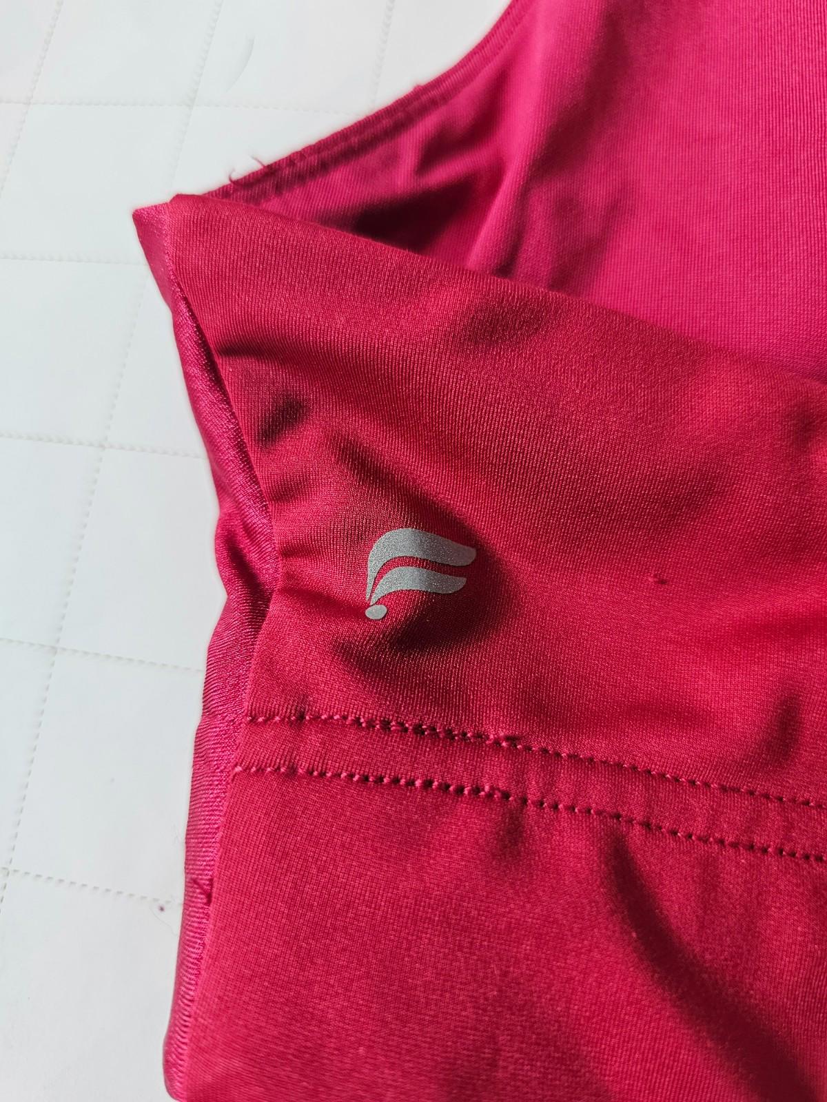 C9 Champion Sports Bra M Red Metallic Silver Crossback Straps