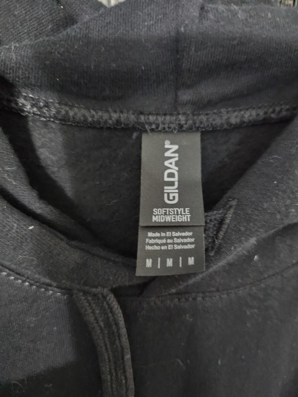 Gildan Softstyle Black Hoodie M Midweight Pullover Mens New