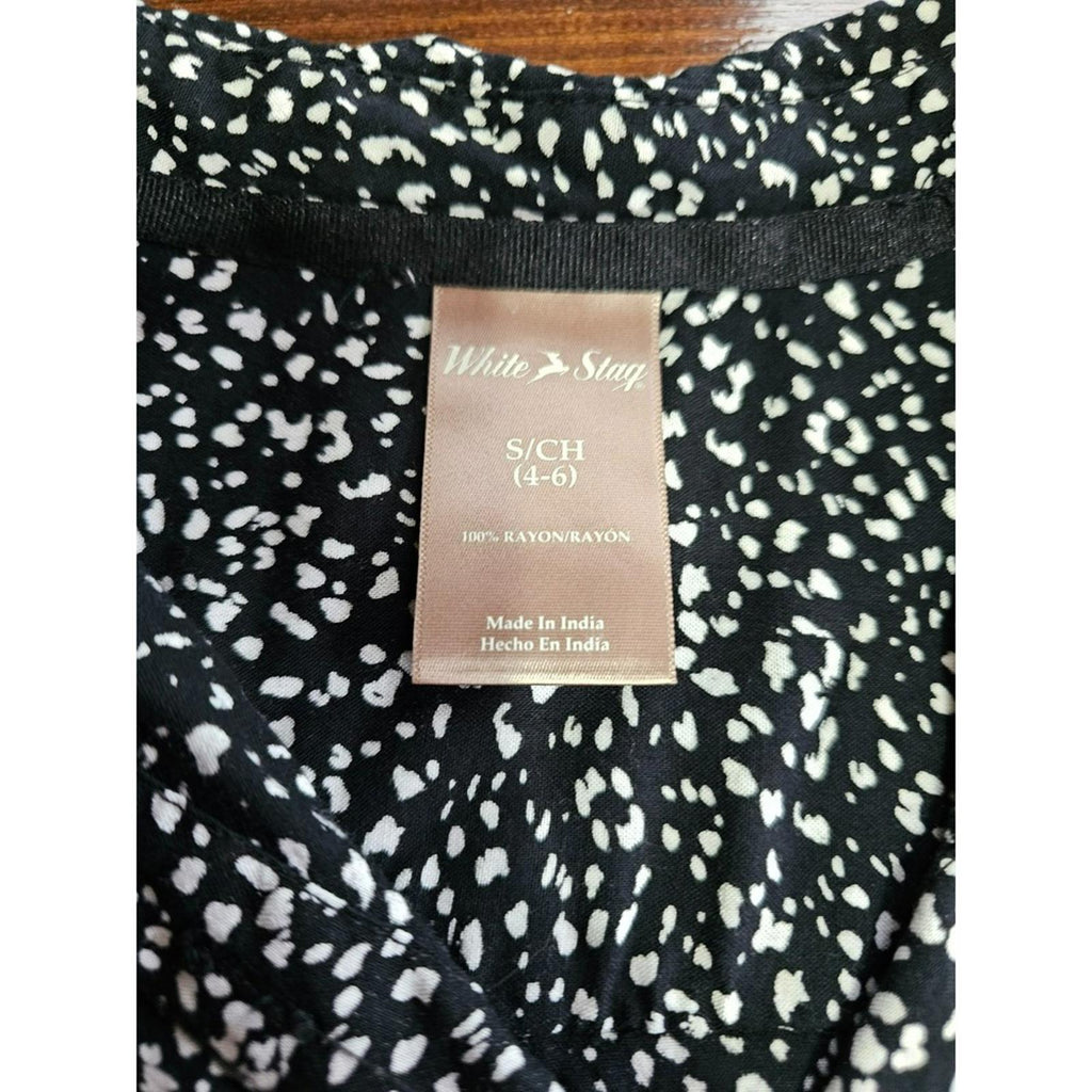 White Stag Black White Button Up Blouse Womens Small