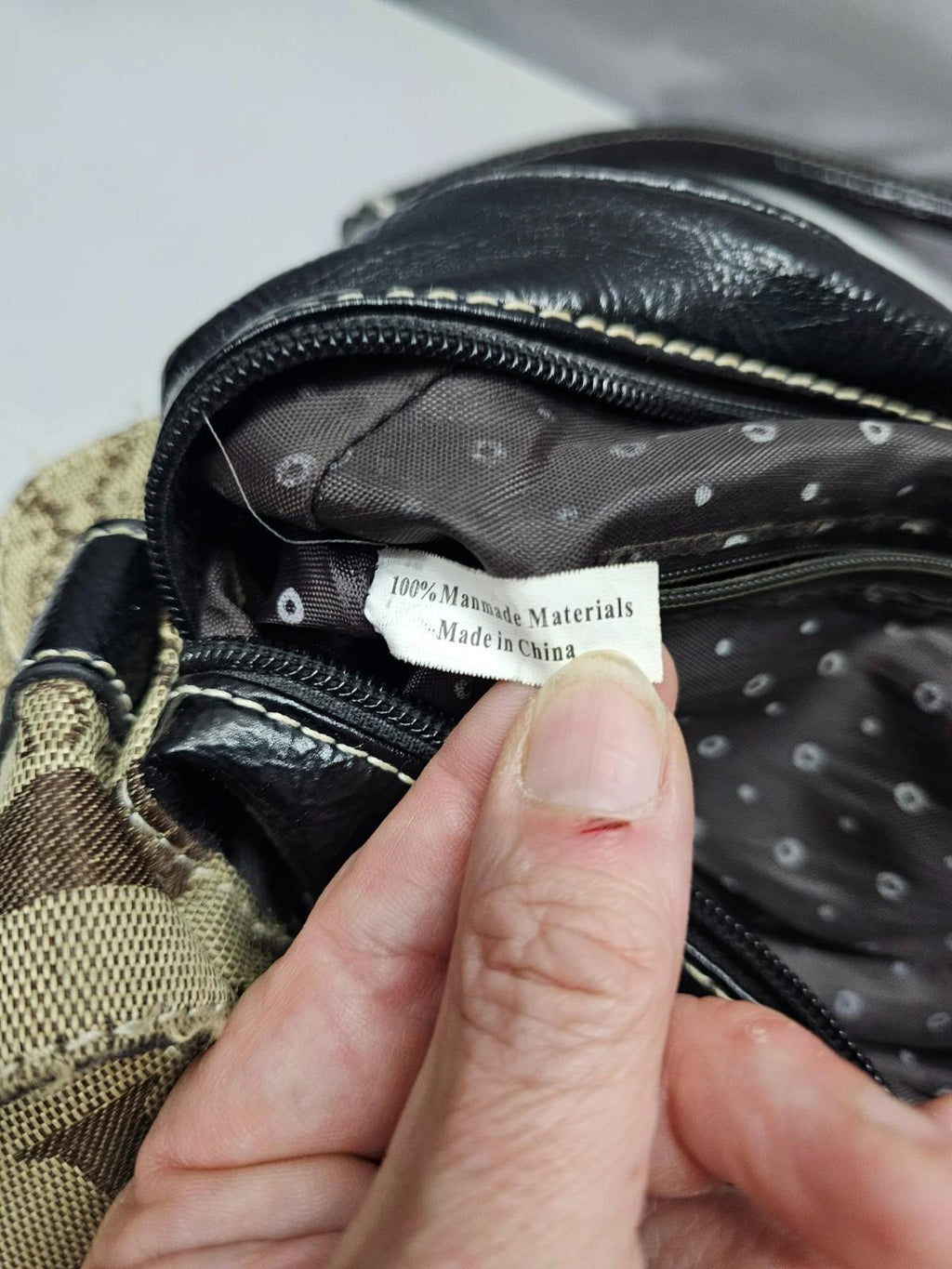 Multicolor Patchwork “G” Handbag Faux Leather Mixed Print Purse