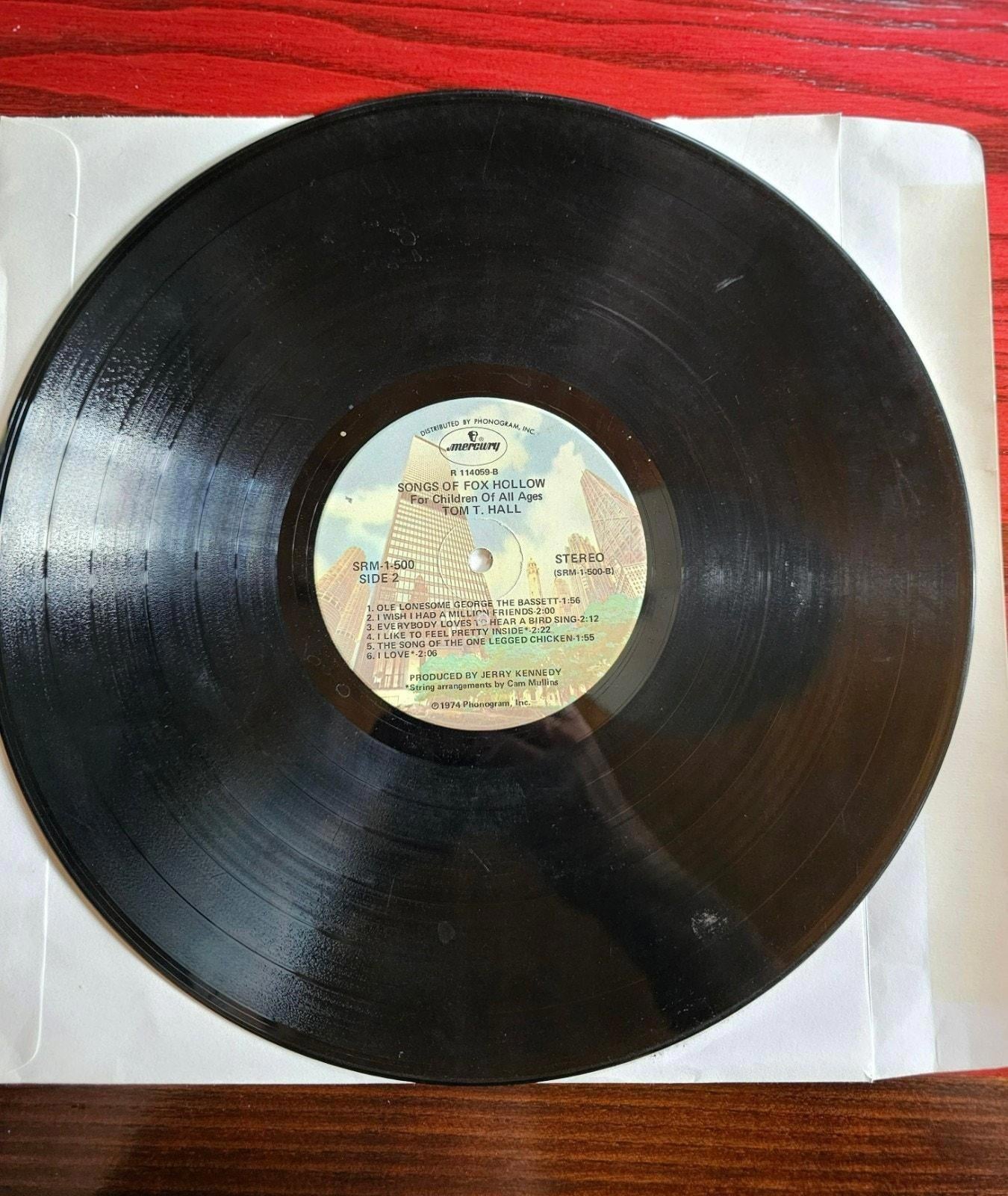 Tom T. Hall – Songs of Fox Hollow LP – 1974 Mercury SRM-1-500 Vinyl Record - good-g-