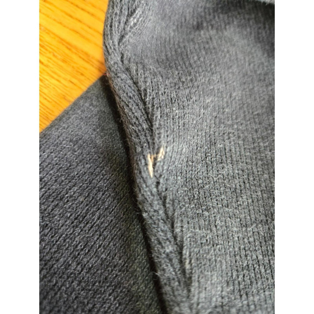 Banana Republic Mens Sweater L Gray Black Colorblock Flawed