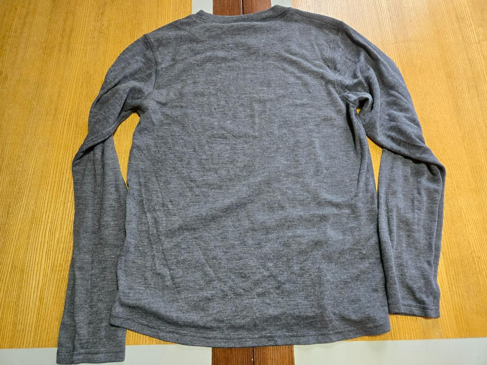 OmniWool Mens Thermal Base Layer Shirt Gray Long Sleeve M