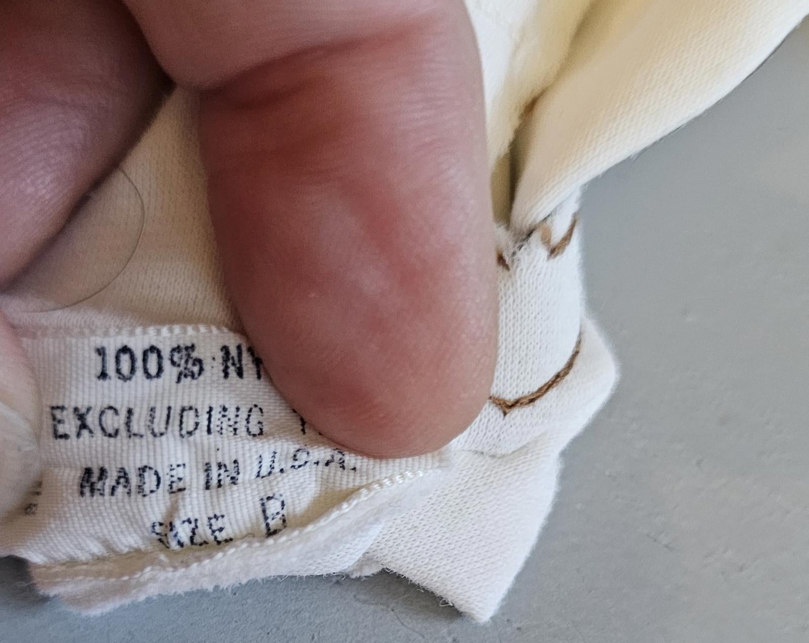 Vintage White Nylon Dress Gloves with Black Chevron Trim Size 8 Made in USA