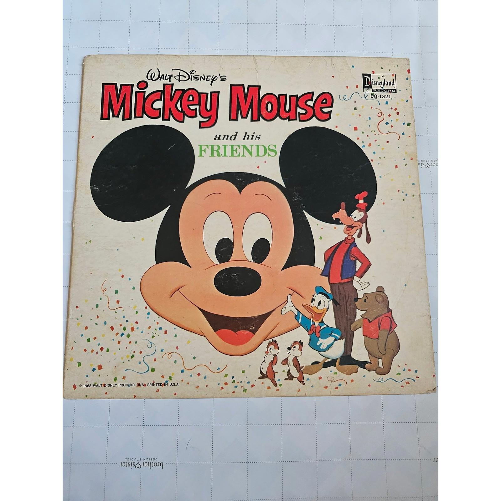 Vintage Walt Disney's Mickey Mouse and His Friends Disneyland Record LP 1968