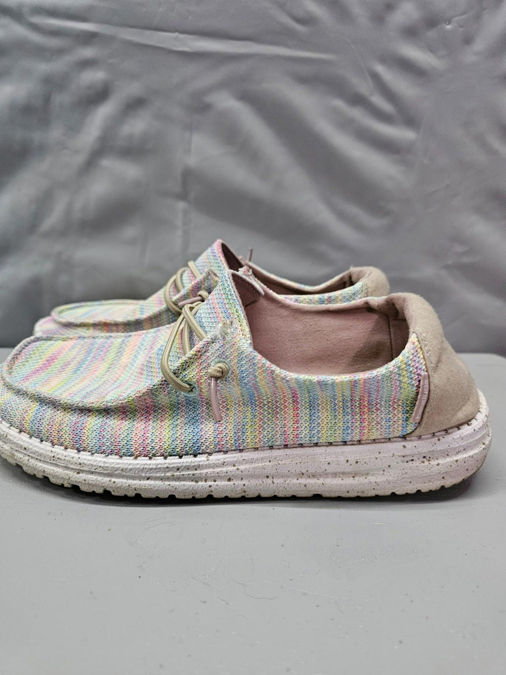 Hey Dude Wendy Sox Women’s Shoes Aurora White Pastel Knit Size 8