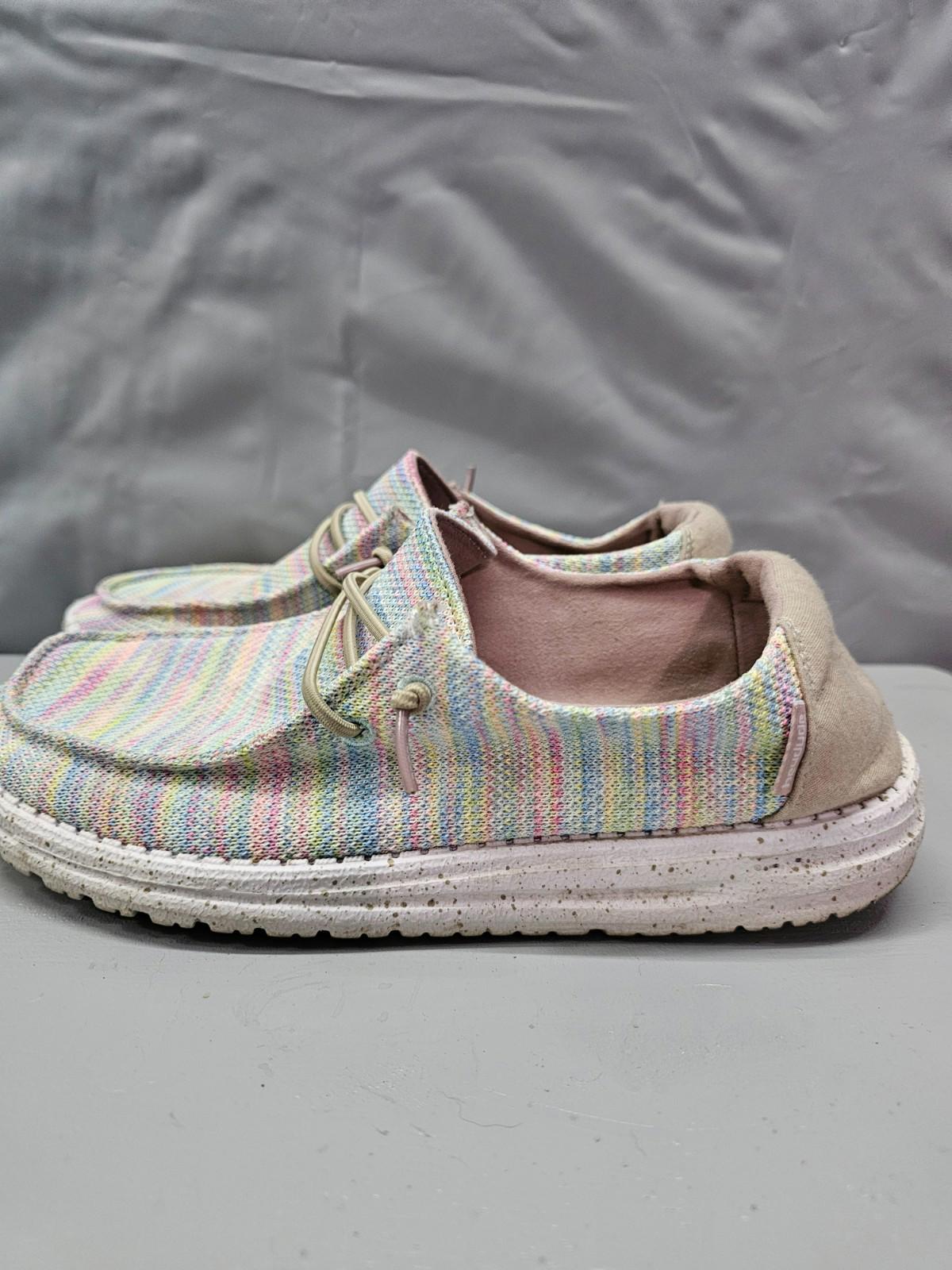 Hey Dude Wendy Sox Women’s Shoes Aurora White Pastel Knit Size 8