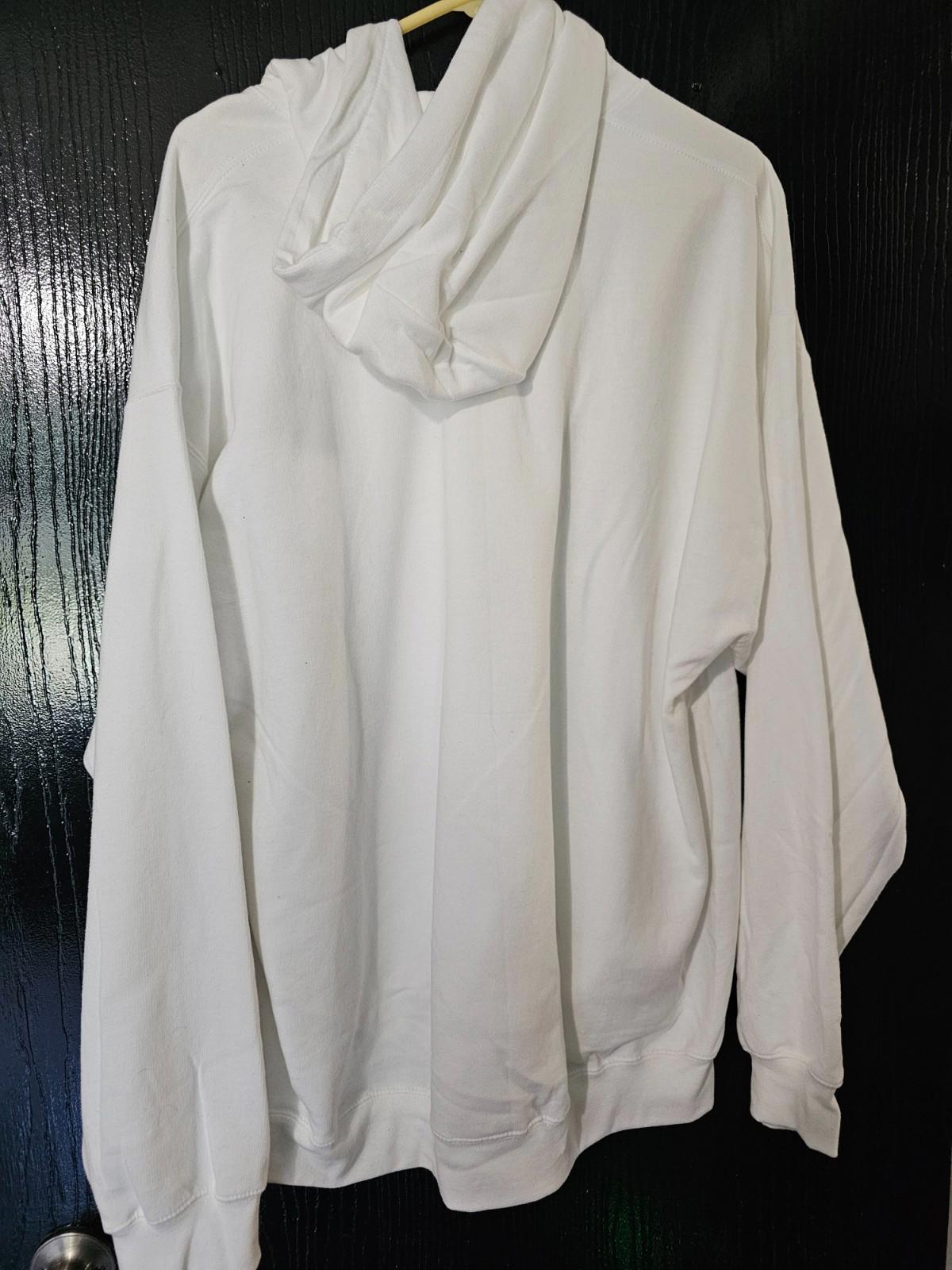 Gildan Softstyle White Hoodie XL Midweight Pullover New Without Tags