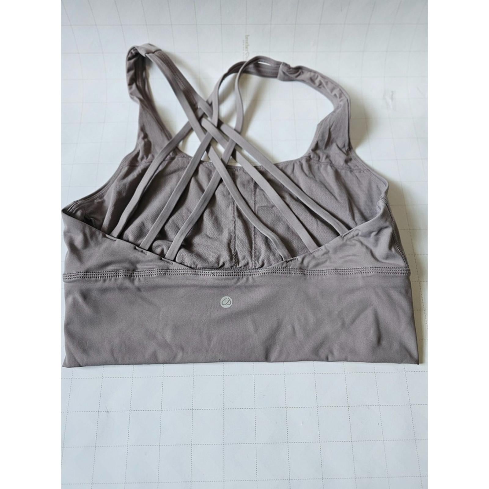 Lululemon Free To Be Serene Sports Bra M 8–10 Taupe Gray Strappy Back