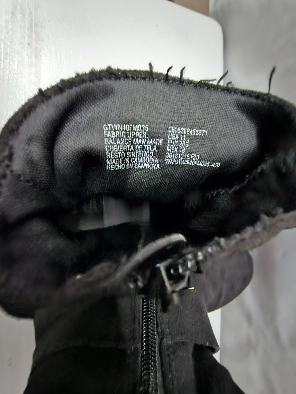 Wonder Nation Kids Black Suede Zip Up Boots Size 11