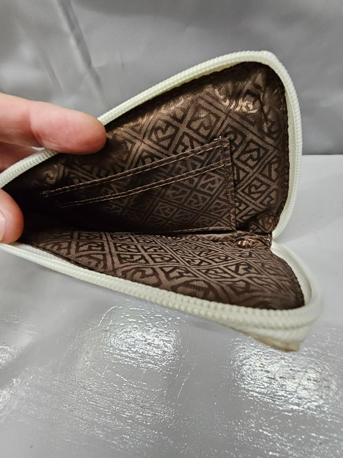 Relic by Fossil Wristlet “Coffee Time Java” Polka Dot Print, White Faux Leather