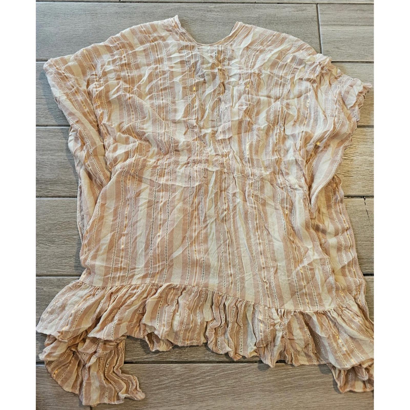 Steve Madden Gold Striped Sheer Shrug Sweater - One Size Fits All (Seriously!)