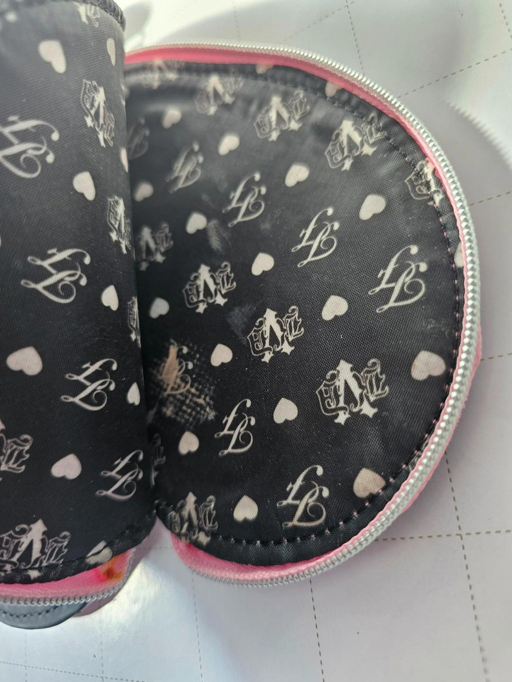 Too Faced Heart-Shaped Cosmetic Bag - Pink Sparkle & Cat Charm