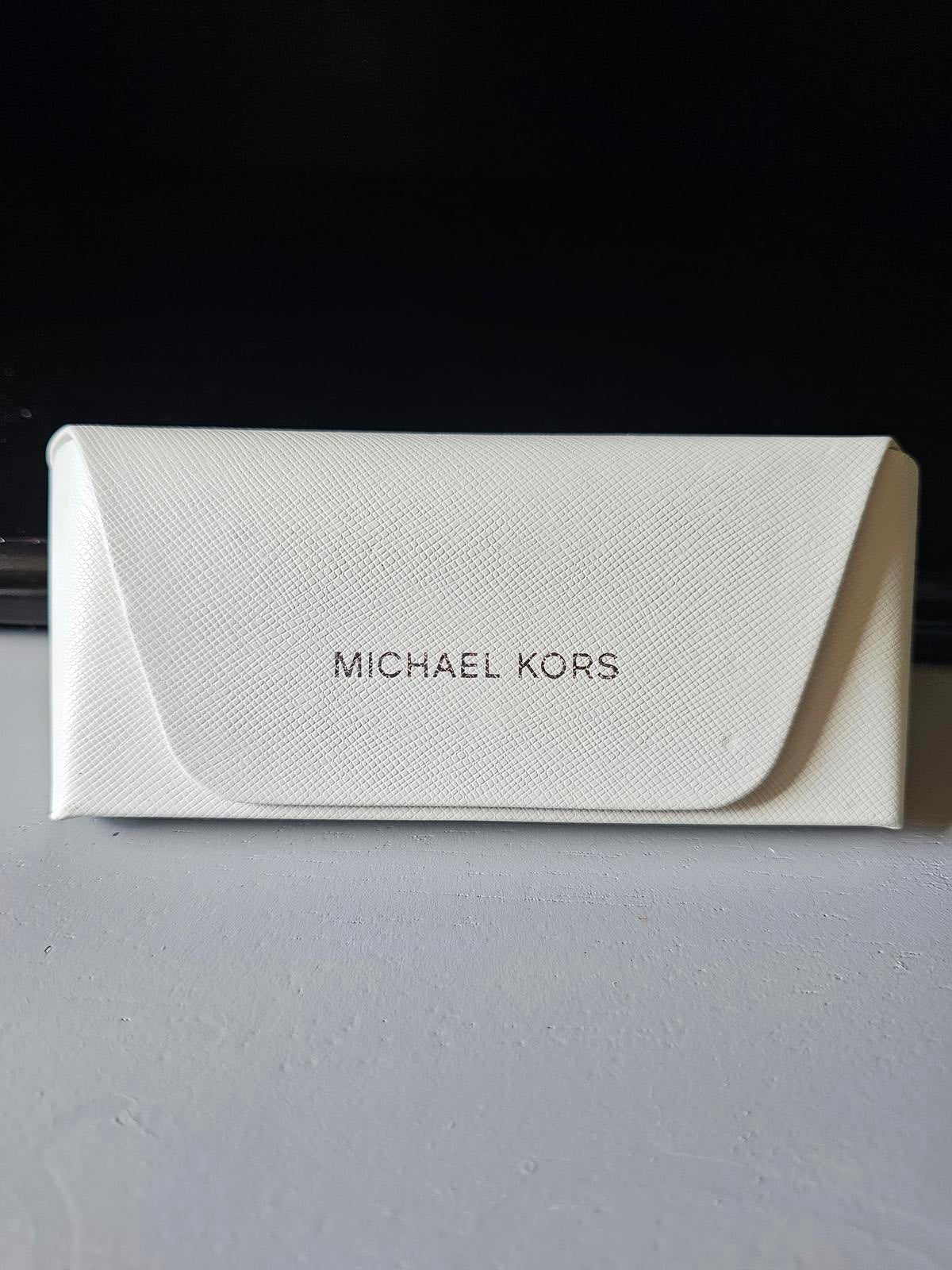 Michael Kors White Hard Shell Sunglasses Case with Cleaning Cloth