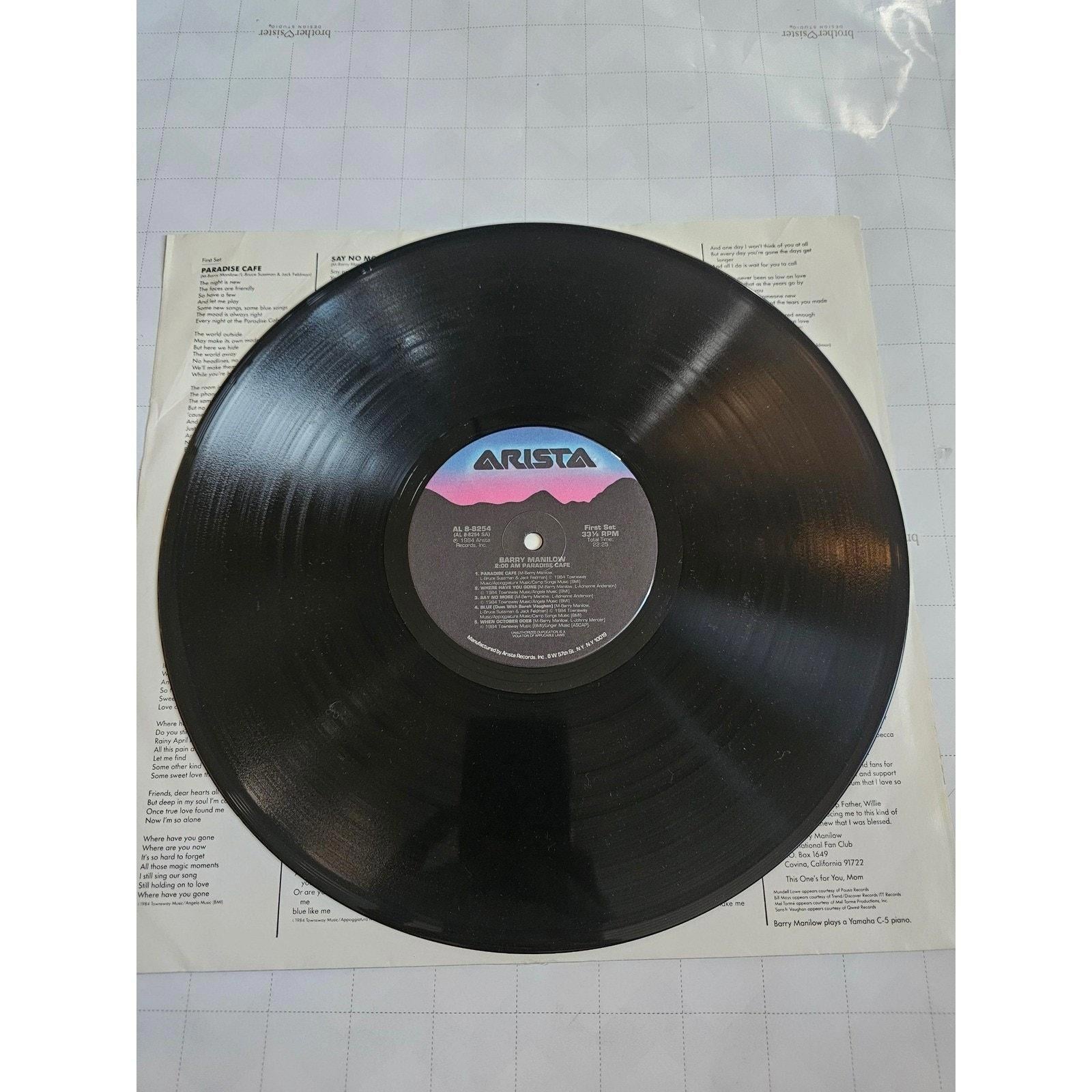 Barry Manilow 2:00 AM Paradise Cafe Vinyl Record LP Arista Records 1984 - good-g-
