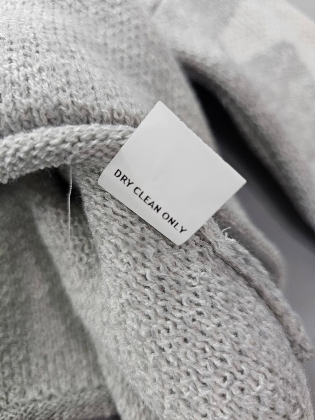 Cloud Ten Gray White Star Knit Sweater Crop Pullover Long Sleeve Women's Medium