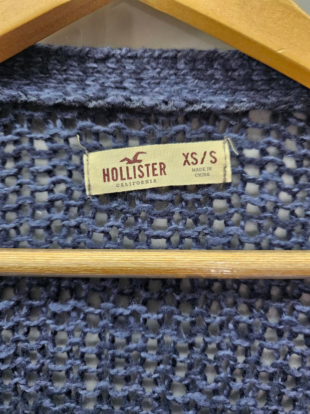 Hollister Navy Blue Open Knit Button Cardigan Sweater Women’s XS/S