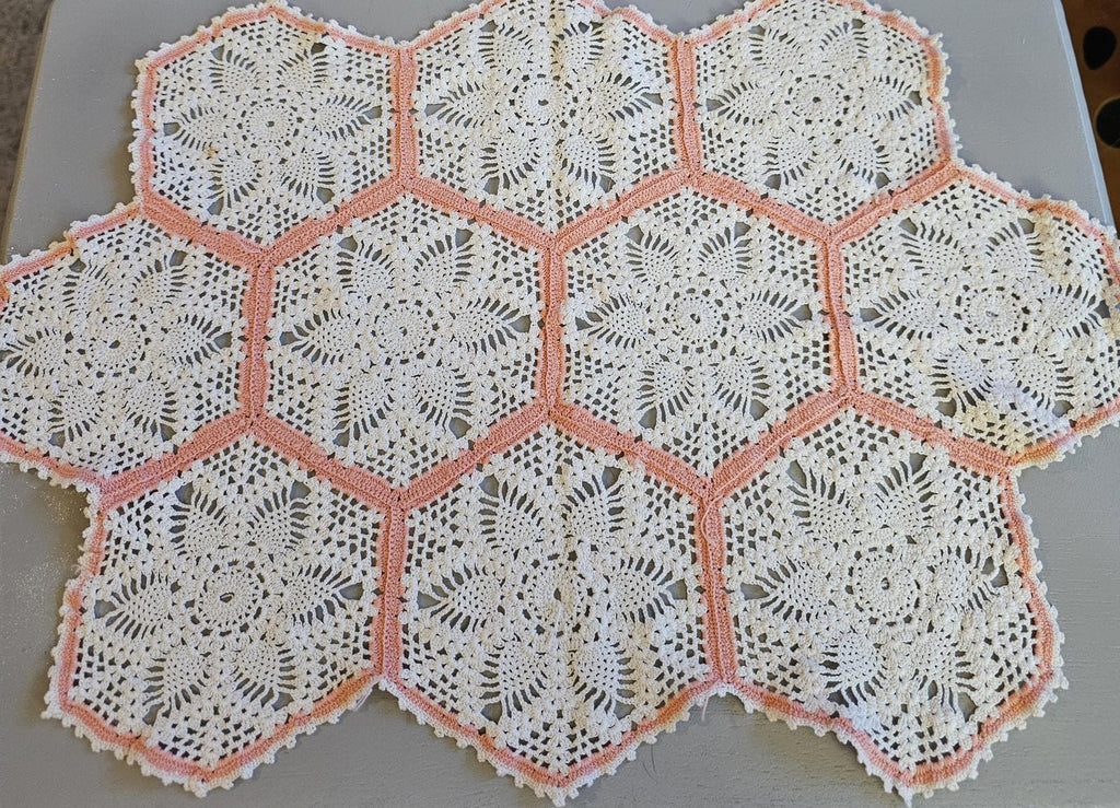 Sassy Hexagon Crochet Lace Doily - Handmade Charm!