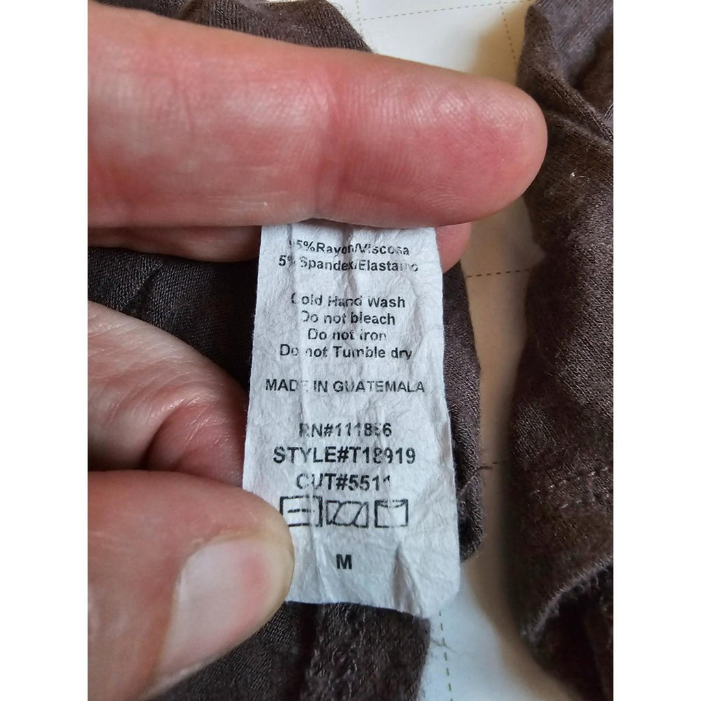 Cherish Brown Lace Up Long Sleeve Top Women's Medium